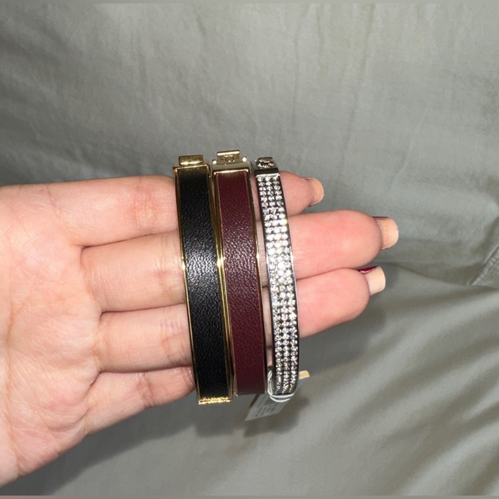 3 Beautiful Ann Taylor Bangles With Hinged Clasp